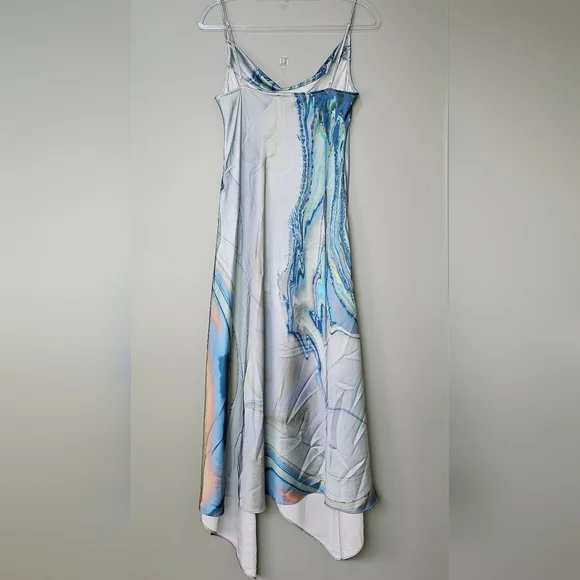 JONATHAN SIMKHAI Women's Watercolor Sleeveless Cowl-Neck Nellie Slip Dress, 10 - Picture 10 of 14